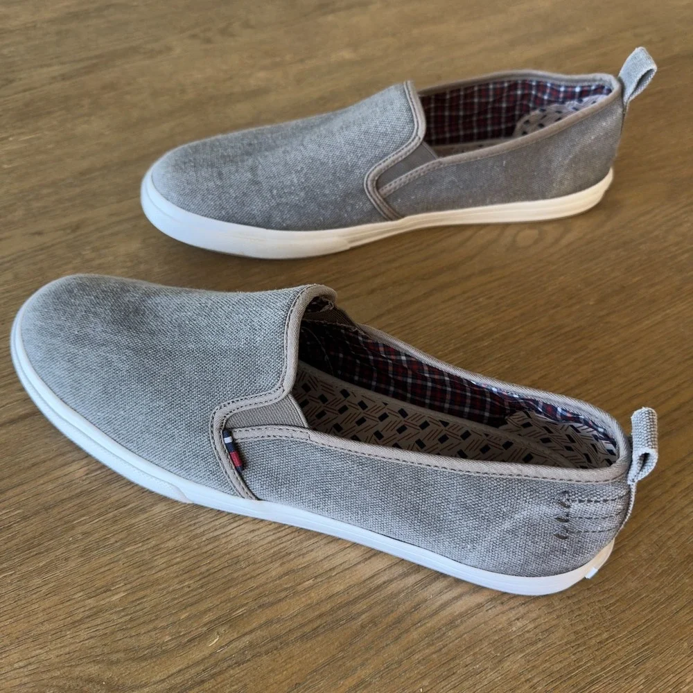 Ben Sherman Men's Slip-On Gray Canvas Fabric Loafers-Size US 13‎